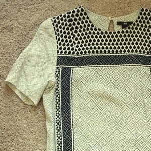 H&M Tribal Print black-&-white button-back blouse